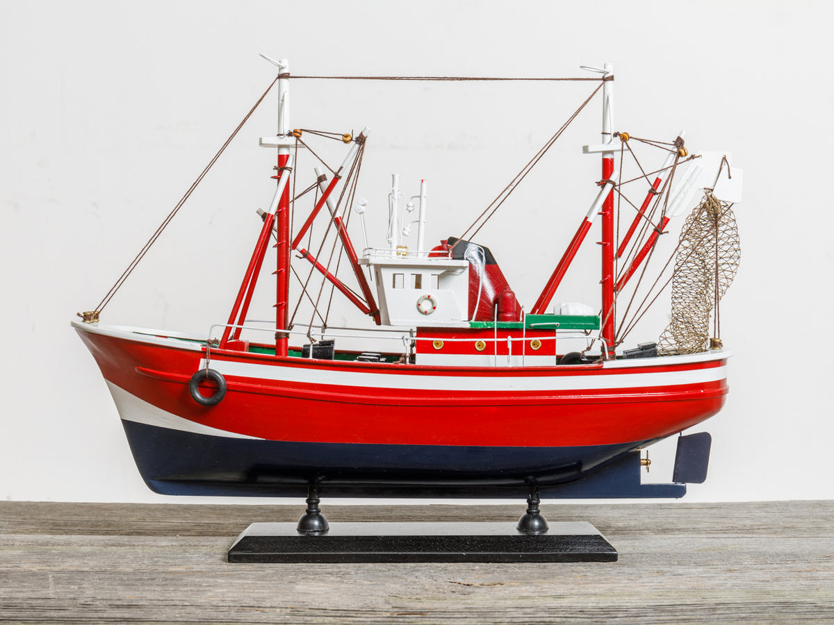 Dekoration Modell Fischkutter rot