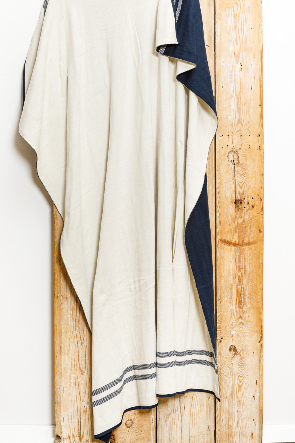 Kuscheldecke blau weiß Baumwolle