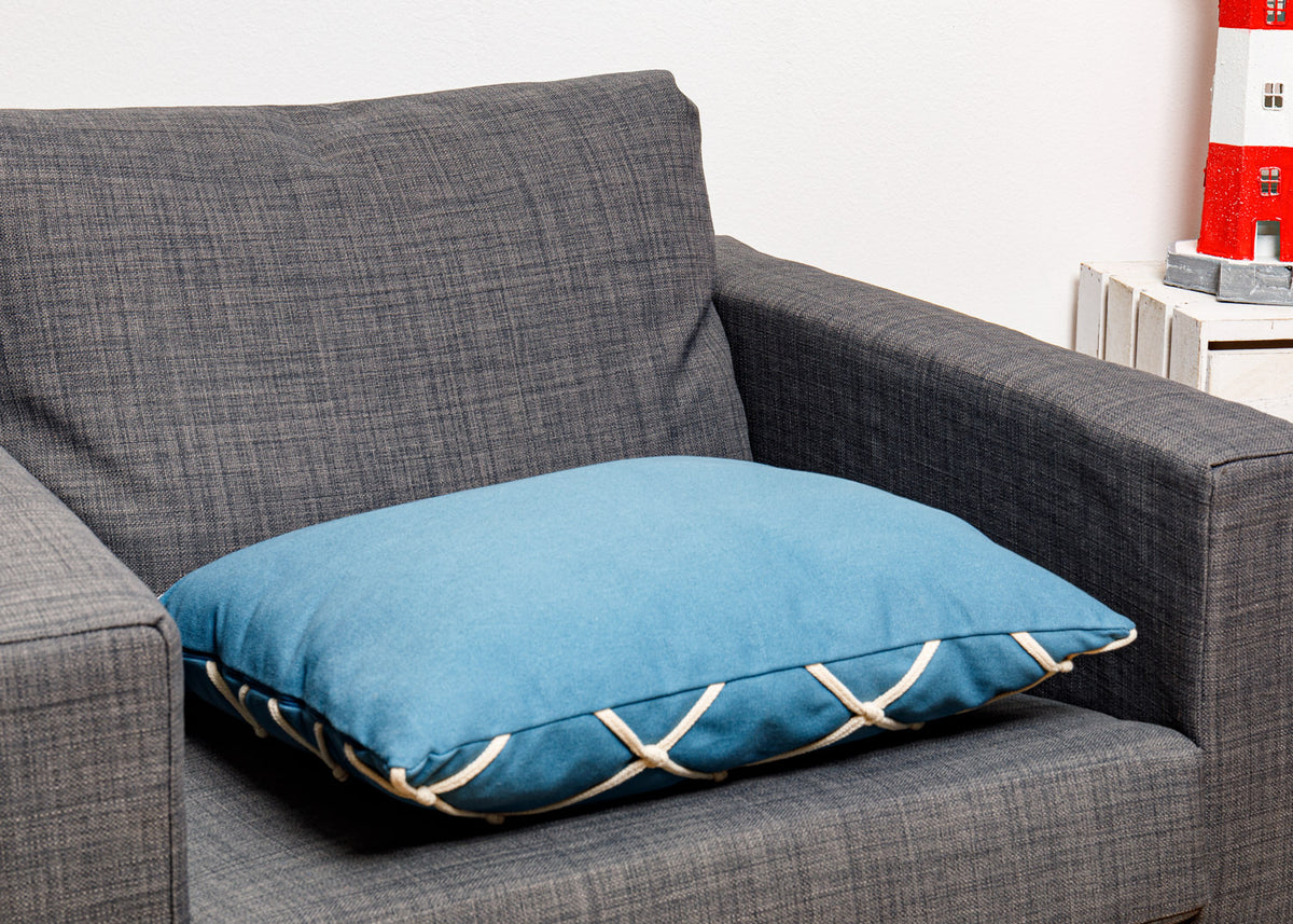 Kissen Blau mit Netz