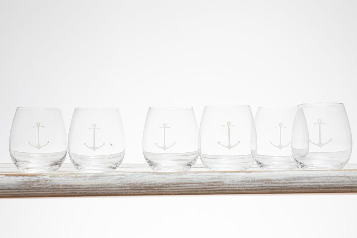 Glas Ankermotiv Rundboden