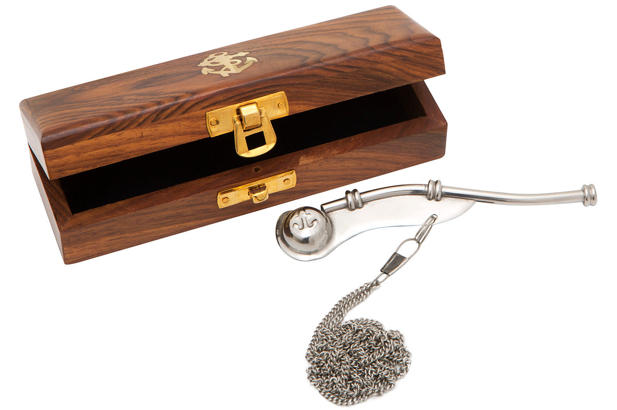 Bootsmannspfeife Silber Look 12,5cm