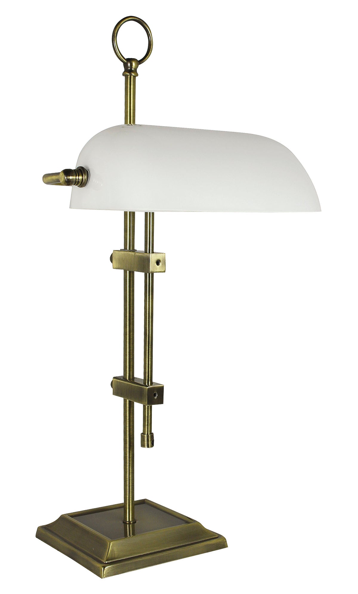 Bankerlampe antik weiß