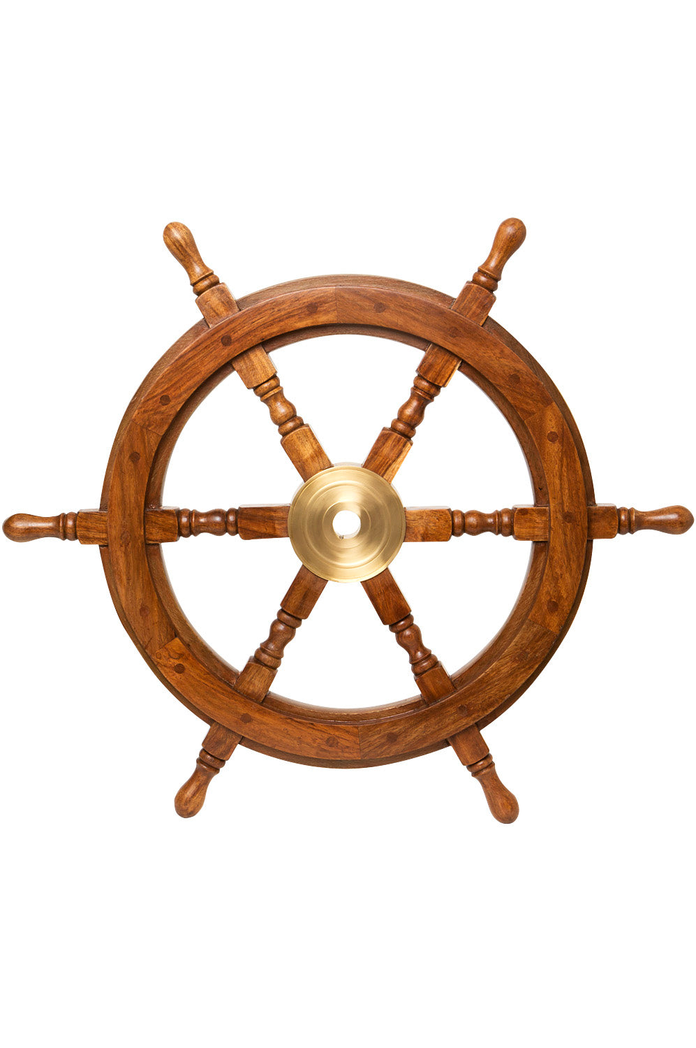 Schiffssteuerrad Holz mit Messingnabe 60cm