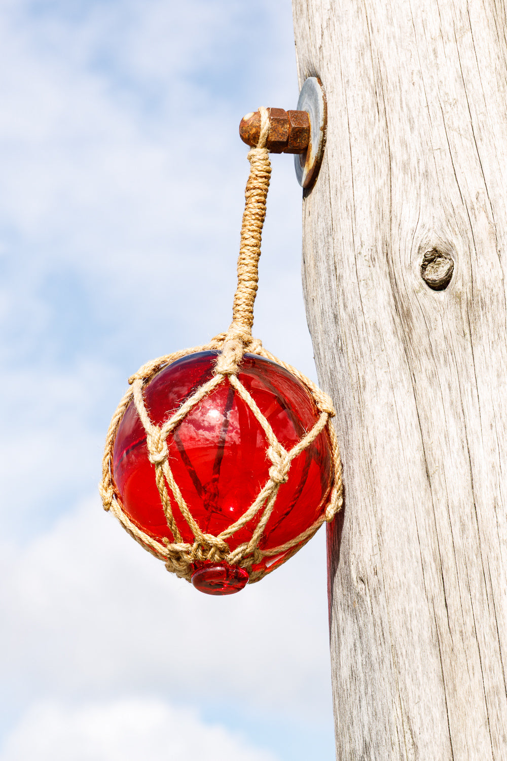 Glas Deko Fischerkugel rot 12,5cm