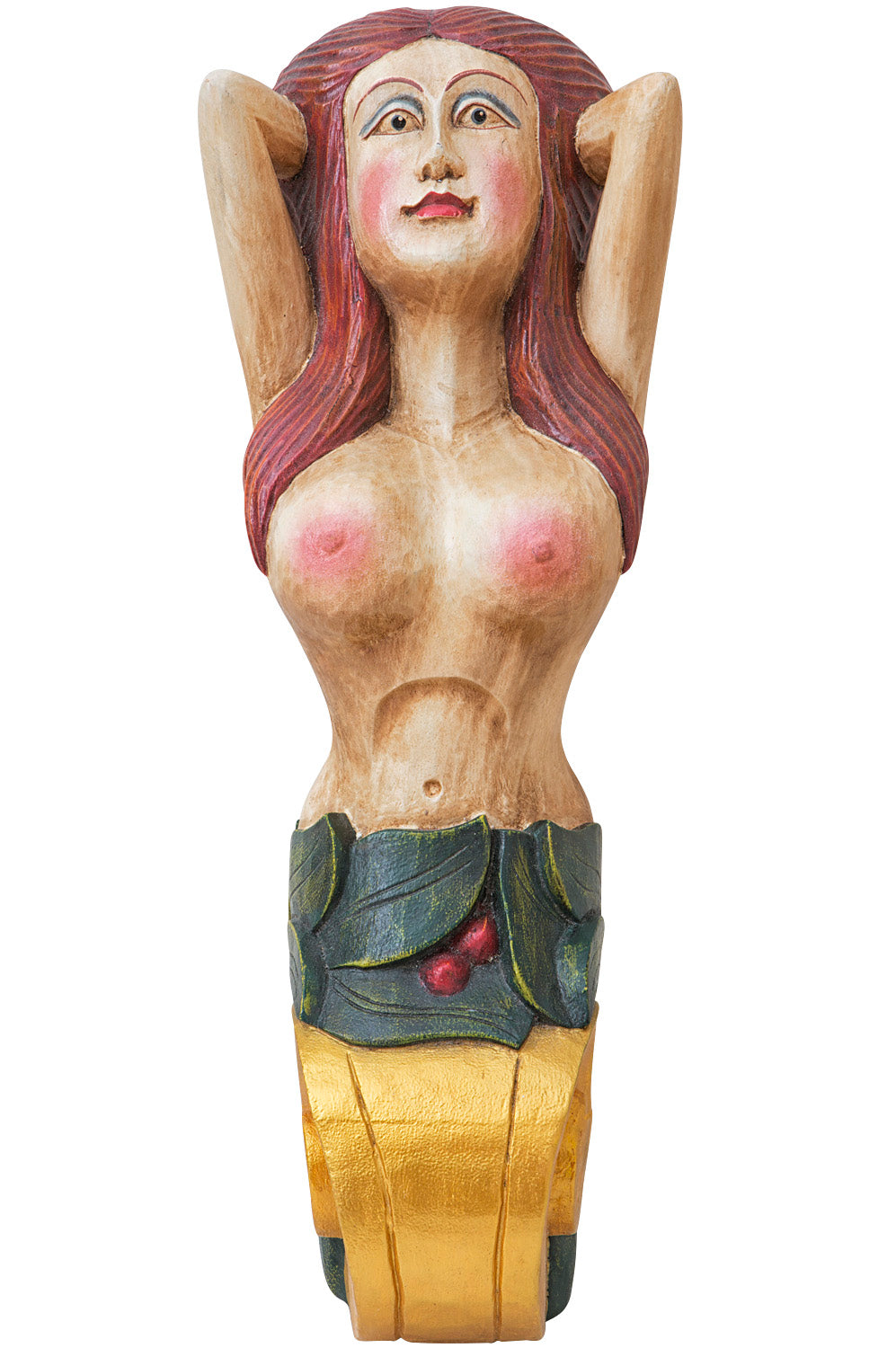 Galionsfigur Holz Fortuna farbig