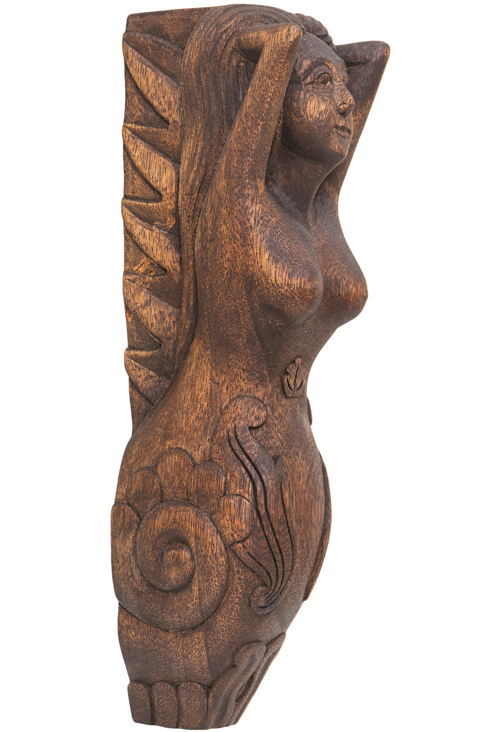 Galionsfigur Nixe Holz braun
