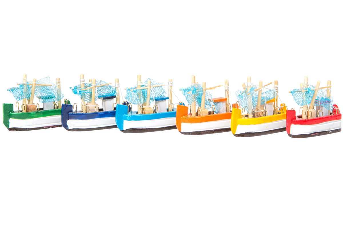 Mini Deko Krabbenkutter bunt 6cm