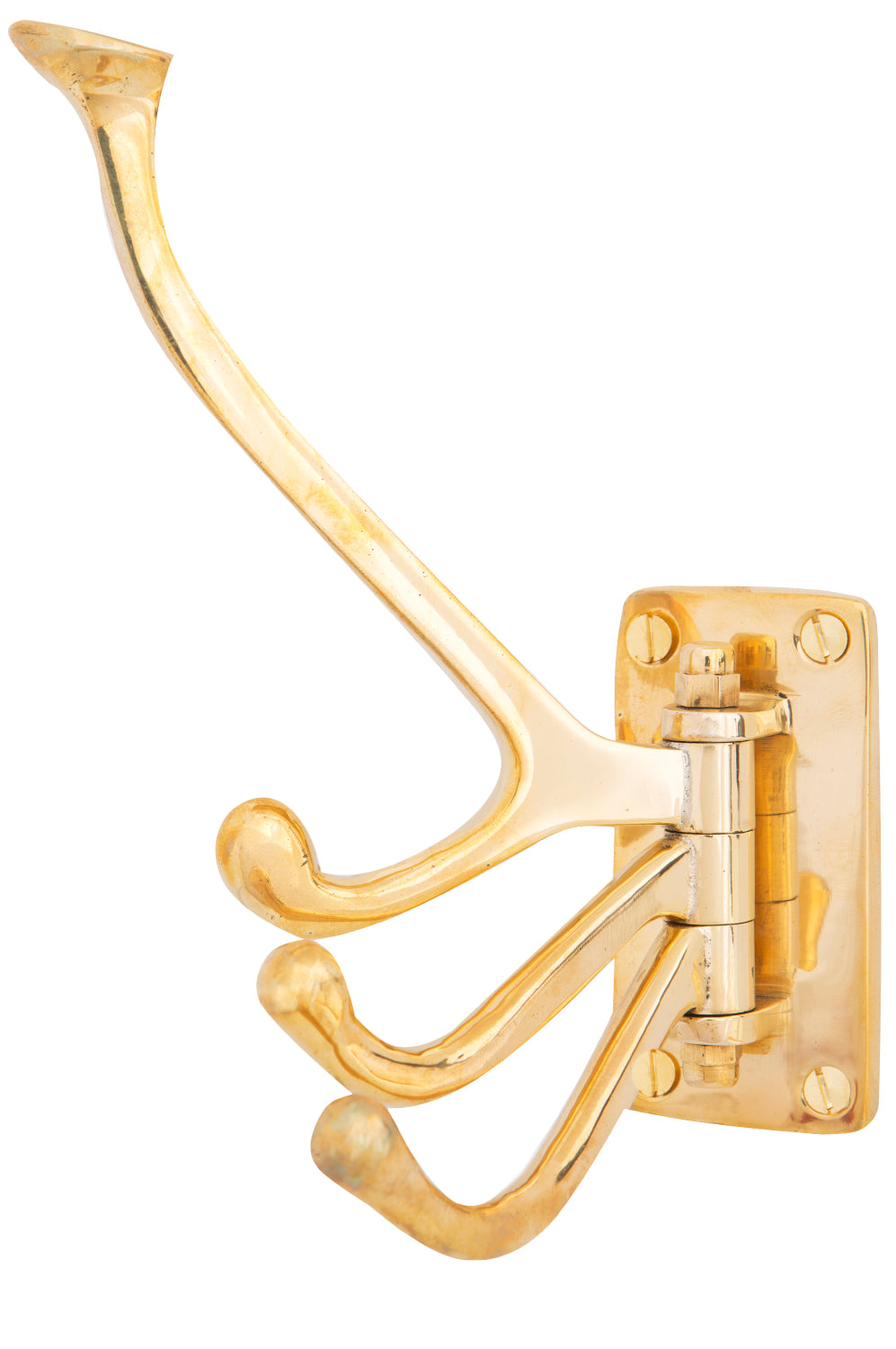Kleiderhaken Messing schwenkbar, 4-fach