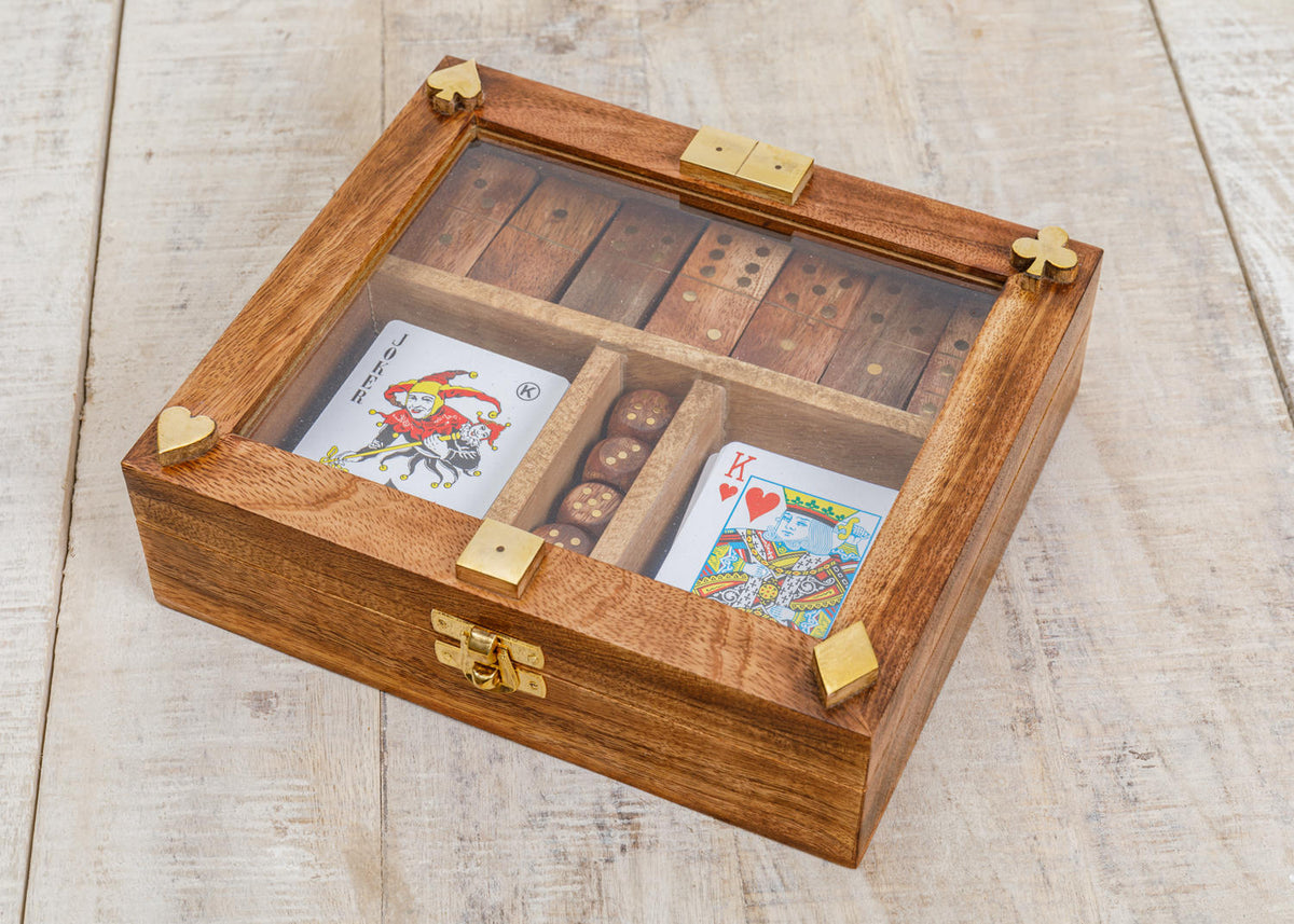 Karten Würfel Domino Box