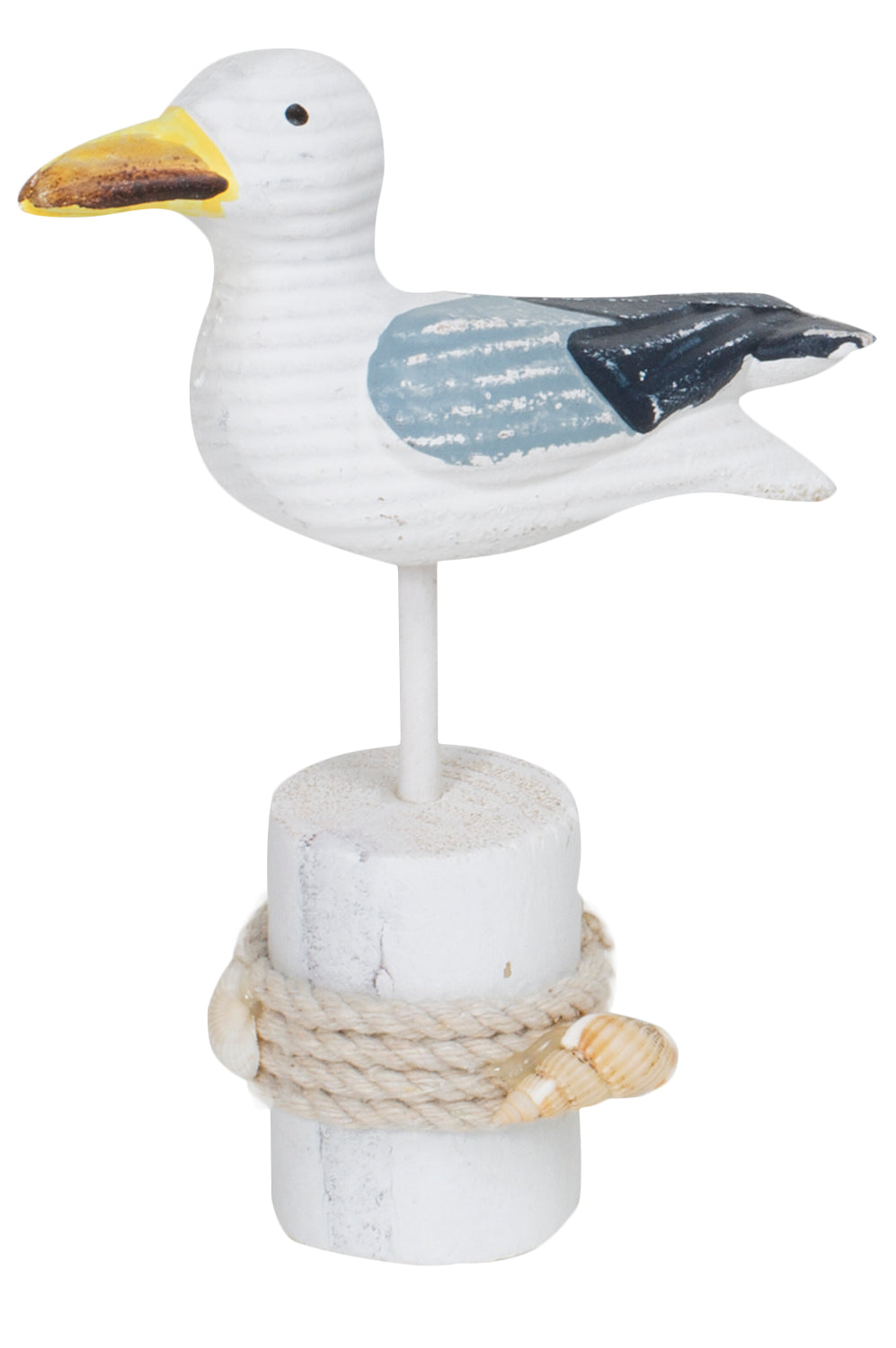 Möwe auf Poller, blau weiß 14cm