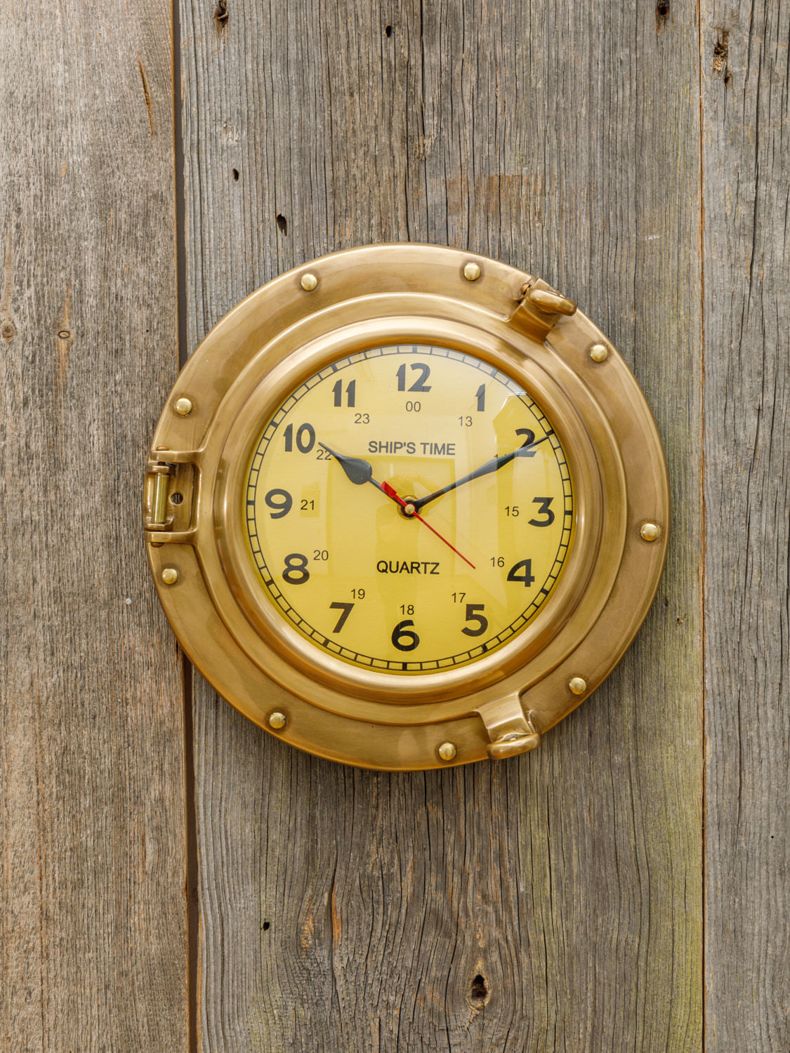 Wanduhr Bullauge Messing