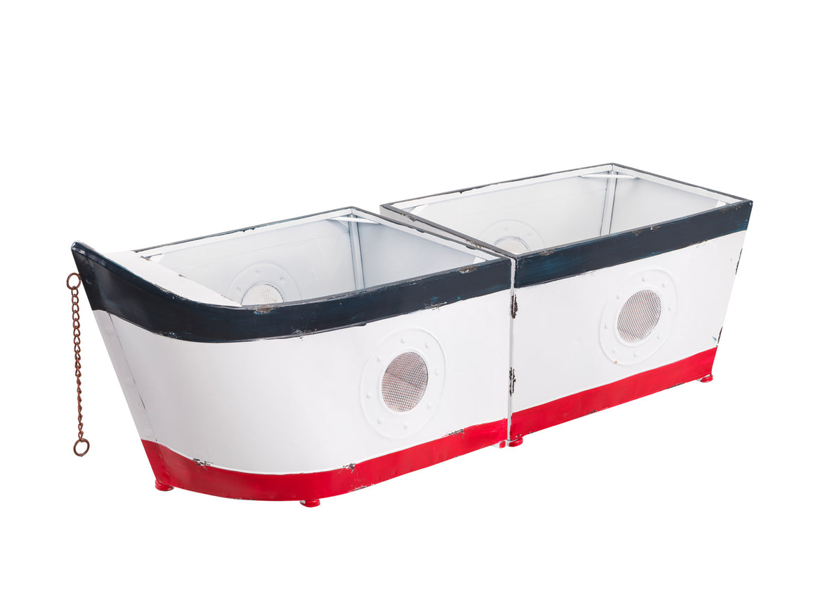 Sitzbank Metall Bootsform