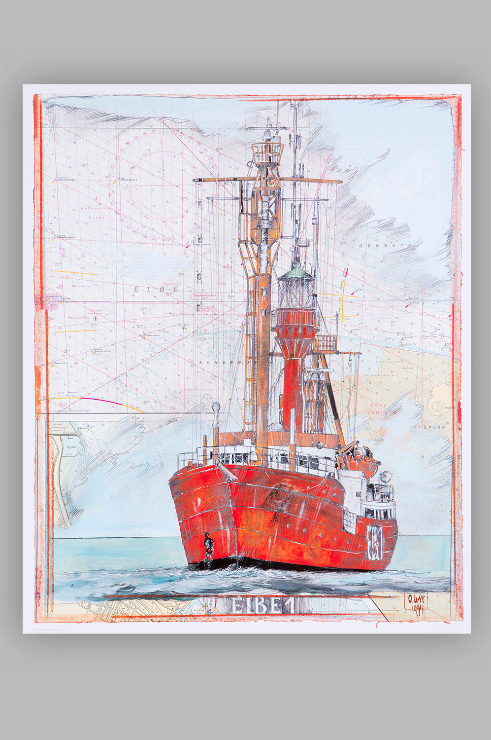 Ole West Kunstdruck Elbe 1