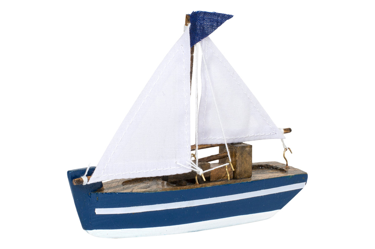 Kleine Segelboote blau Deko 6 Stk.