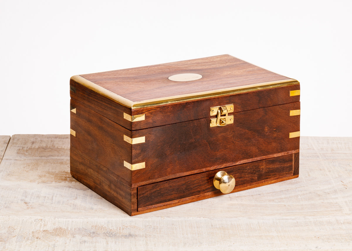 Schreibtischset Holz antik