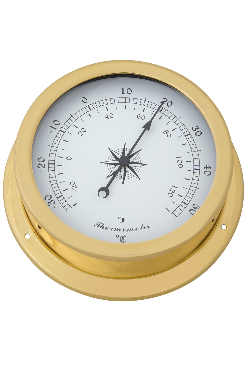 Thermometer Analog Messing rund 14,5cm