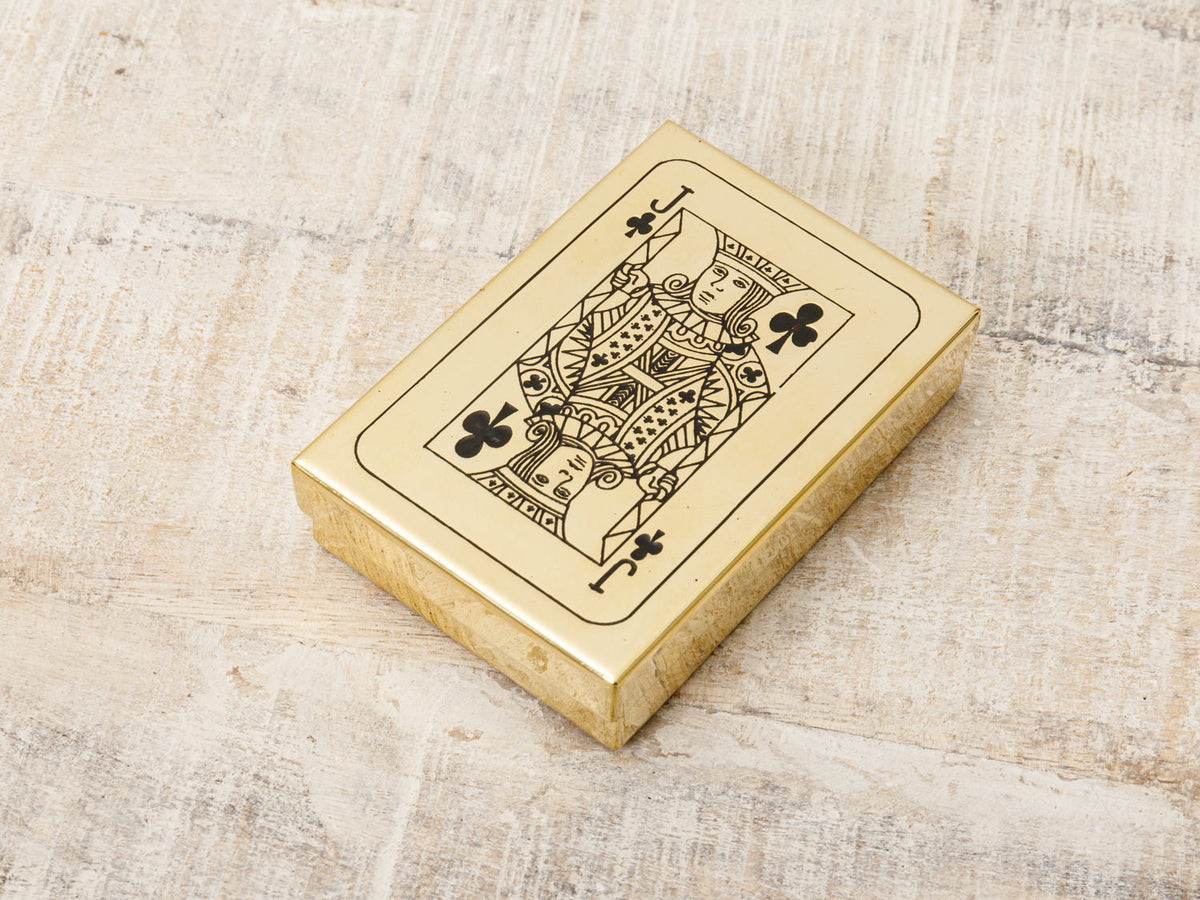 Spielkarten in Box aus Messing