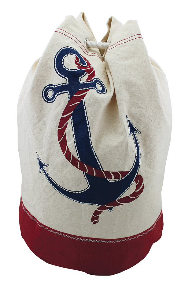 Rucksack Baumwolle blau rot