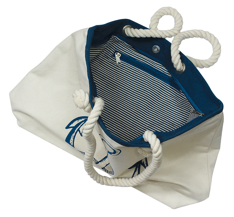 Einkaufstasche blau Anker