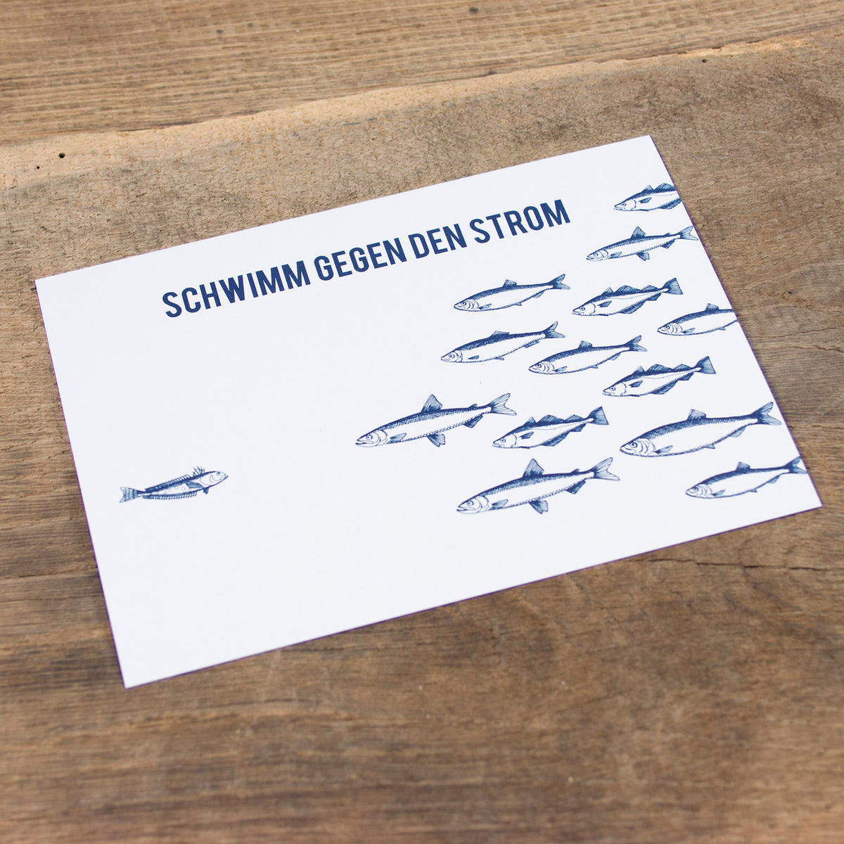 Postkarte Gegen den Strom