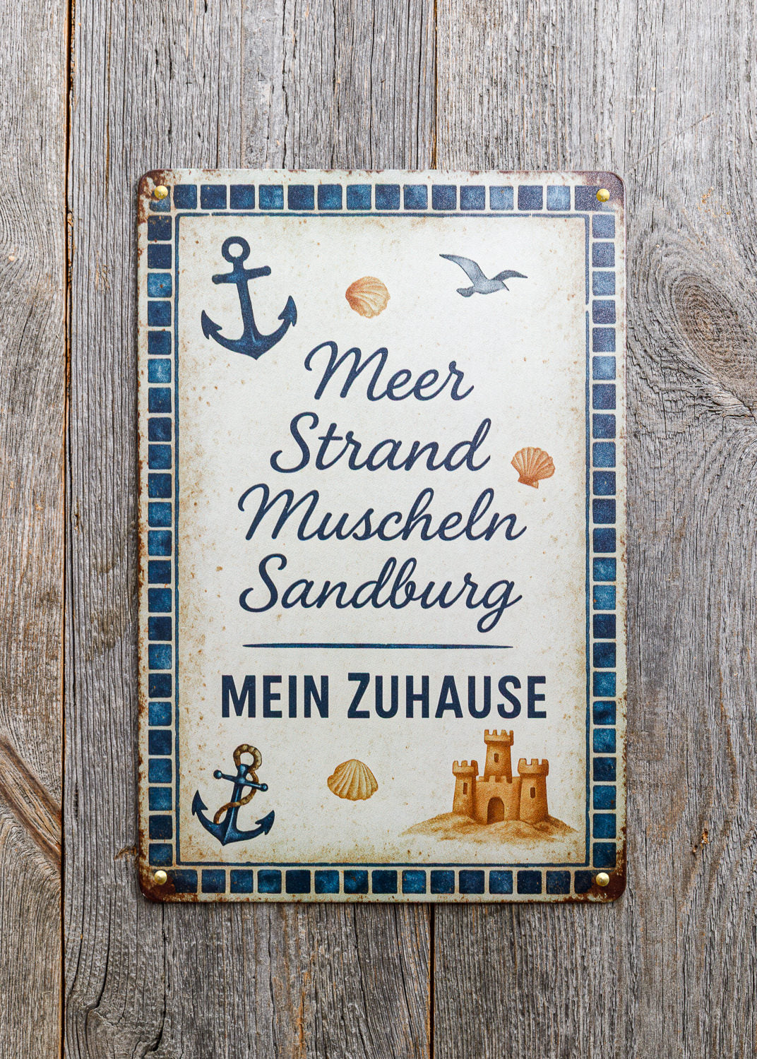 Nostalgieschild Meer Strand Muscheln