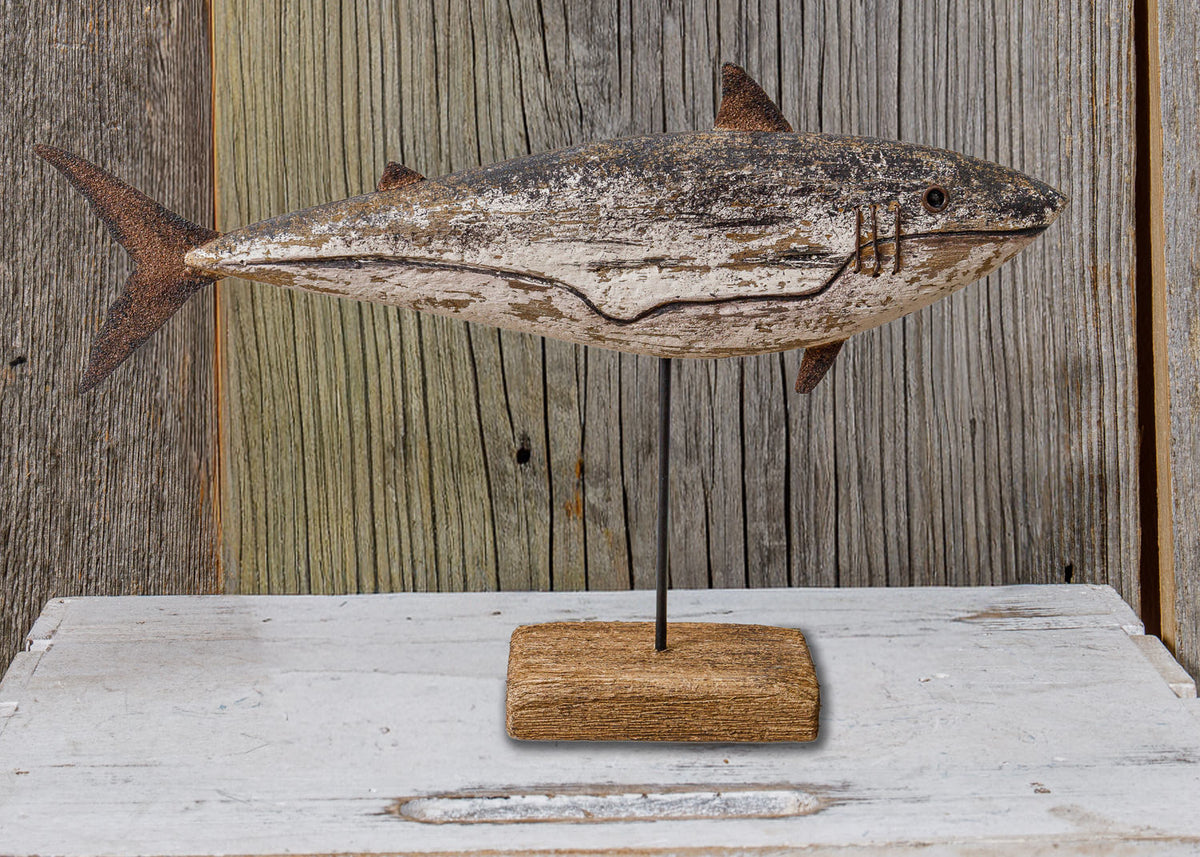 Deko Fisch aus Holz auf Ständer