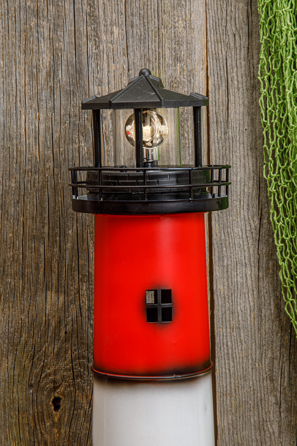 Rot weißer Leuchtturm Garten solar