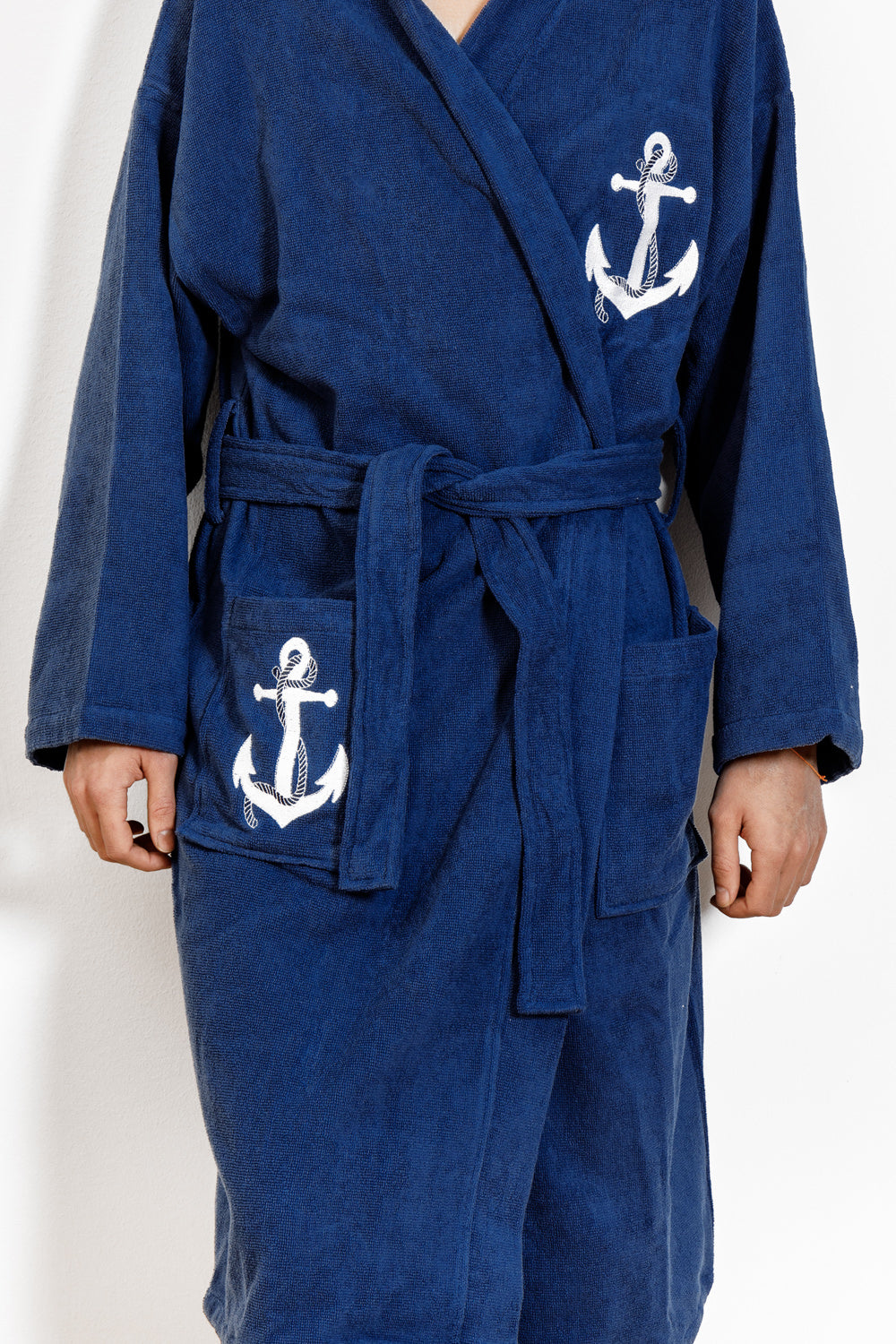 Bademantel marineblau Anker  S