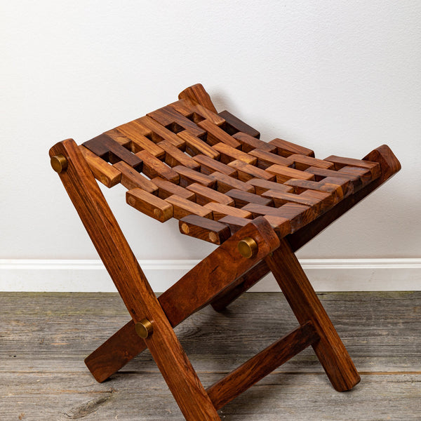 Sitzhocker Holz geflecht