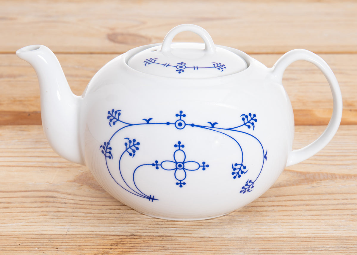 Teekanne klein, rund Indisch Blau