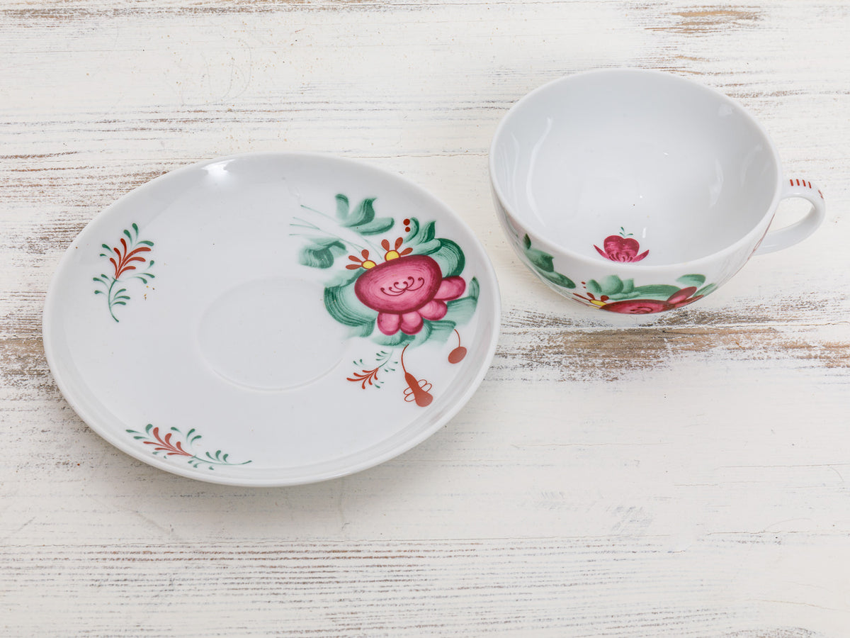 Teetasse mit Untertasse Ostfriesenrose 0,19l